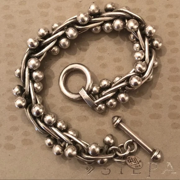 Iconic Silpada Sterling Silver DNA Toggle Clasp Bracelet B0523 - Picture 8 of 14